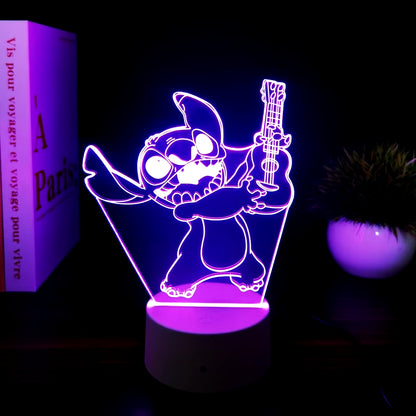 3D Illusion Stitch Night Light with Remote Control and Smart Touch Room Decor Lamp Birthday Valentine'S Day Christmas Gifts